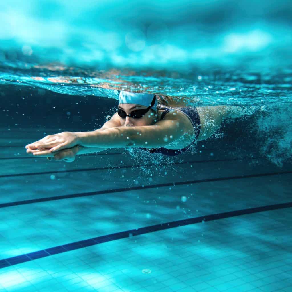 At the edge of the pool